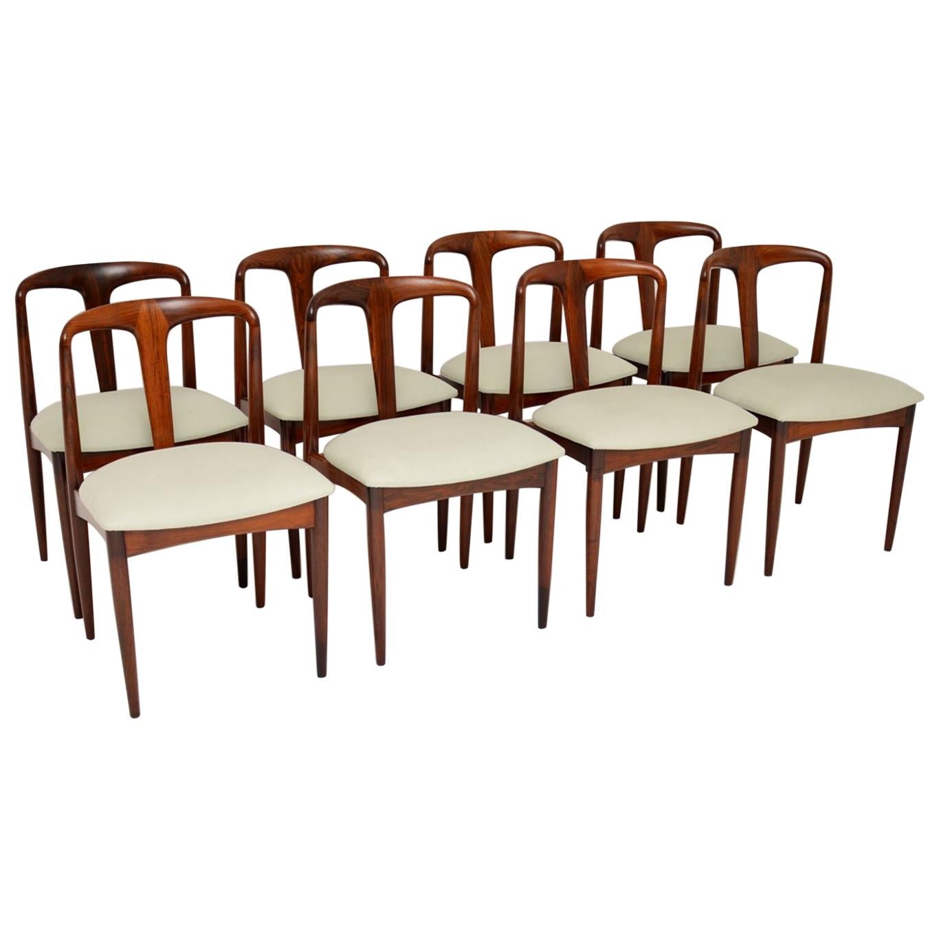 Set of 8 Danish Rosewood Julianne Dining Chairs by Johannes Andersen