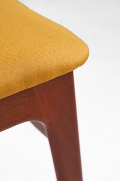 Set of 4 Danish Teak Dining Chairs in Mustard for Schionning & Elgaard