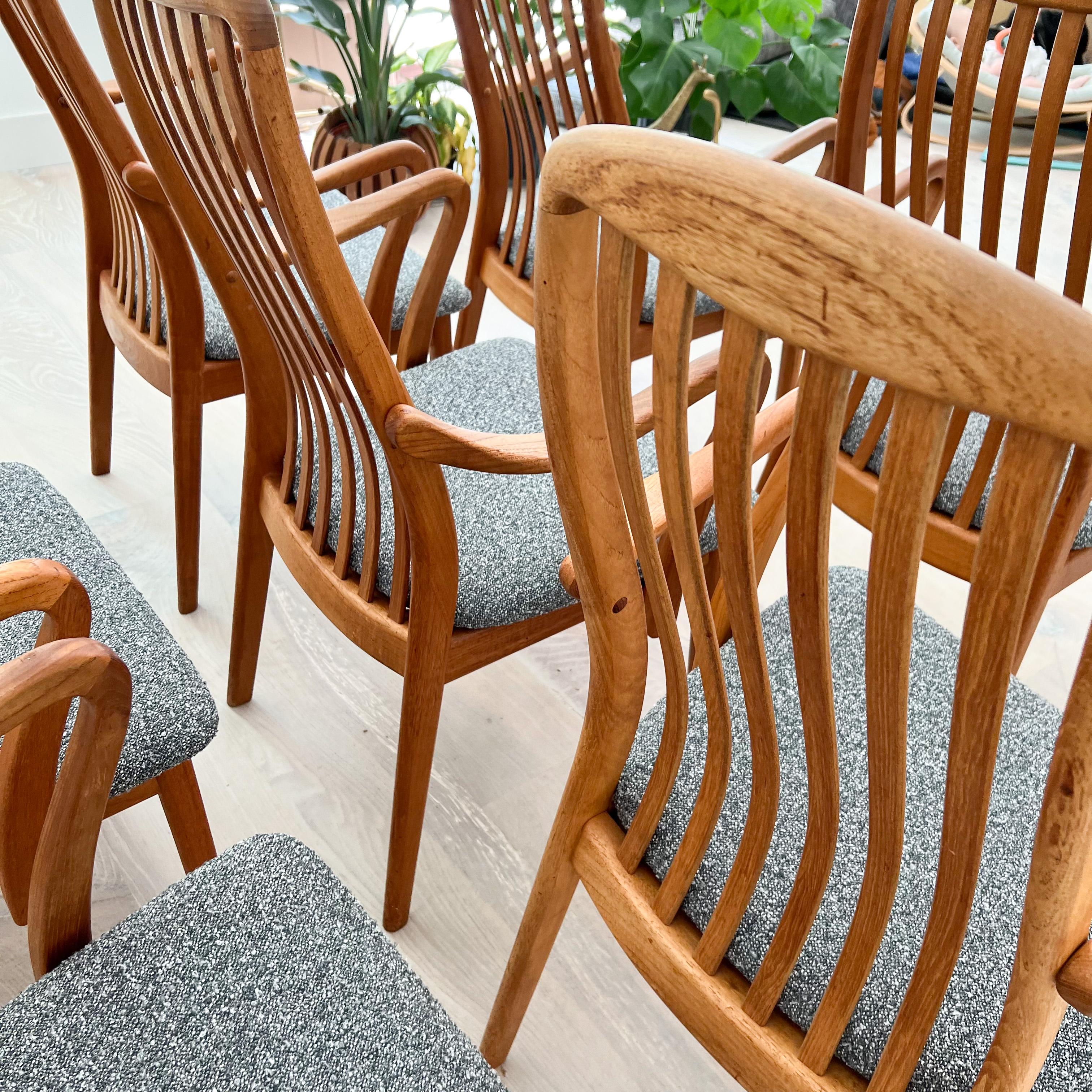 Set of 8 Danish Teak Dining Chairs with New Upholstery by Virsidan A/S 6