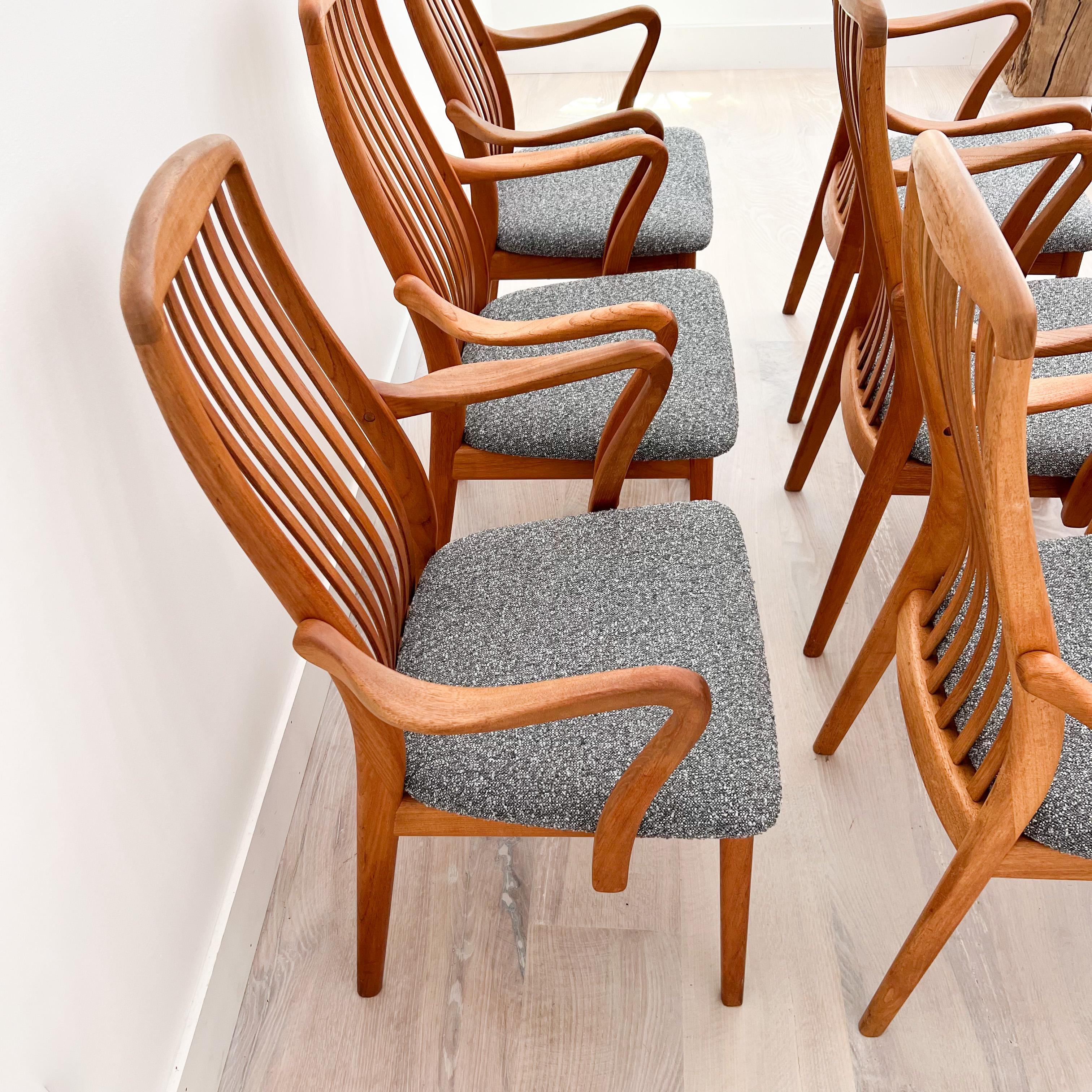 Late 20th Century Set of 8 Danish Teak Dining Chairs with New Upholstery by Virsidan A/S
