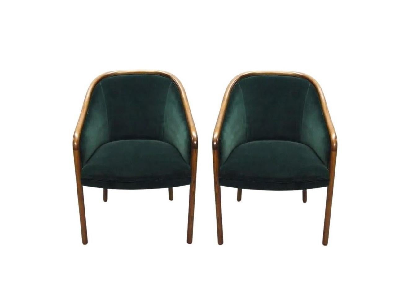 Set of 8 Deep Green Ward Bennett for Brickel Associates Armchairs For Sale 3