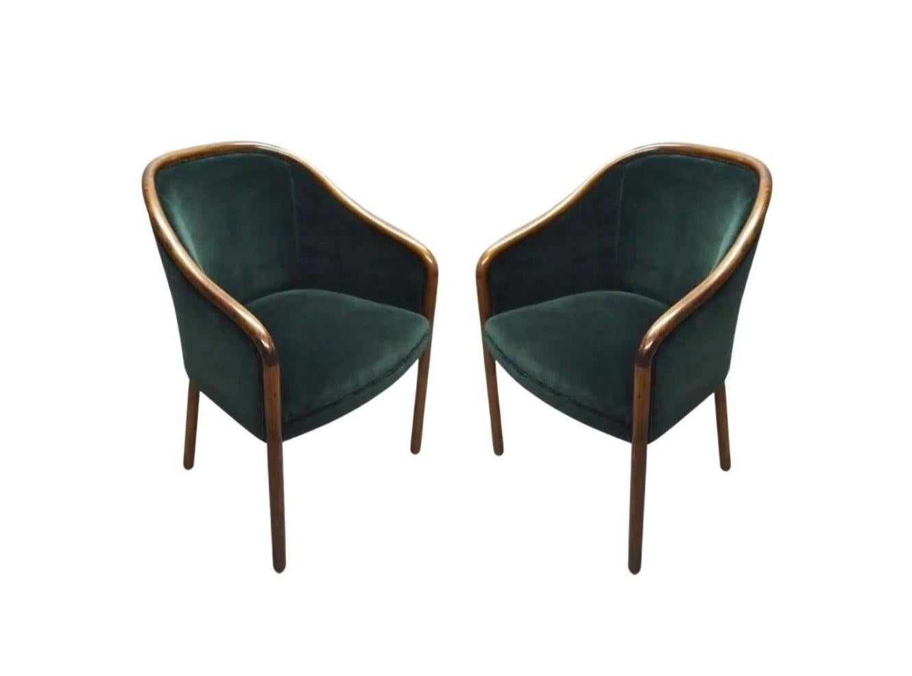 Looking for something that can complement everything in the house? Offered is a rare find, Ward Bennett MR11858 armchairs for Brickel Associates, circa 1970s. Simplicity and elegance were the hallmarks of Bennett's work. A streamlined silhouette, of