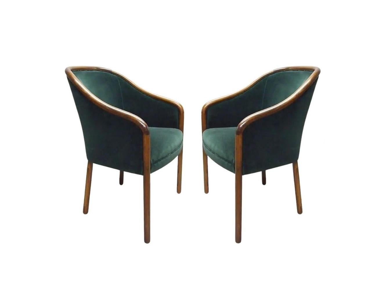 Mid-Century Modern Set of 8 Deep Green Ward Bennett for Brickel Associates Armchairs For Sale