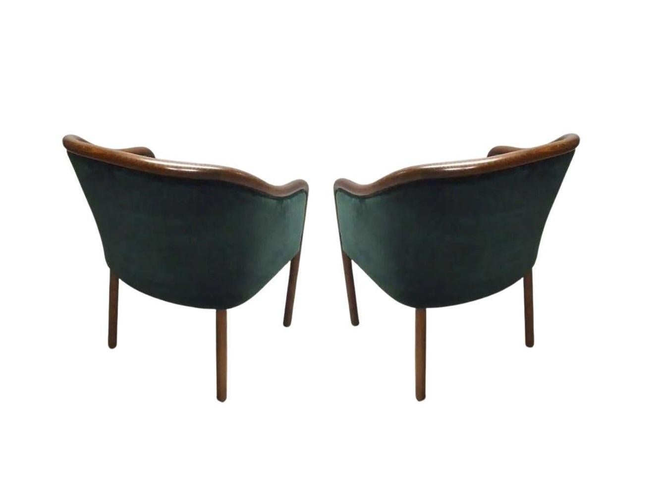 Set of 8 Deep Green Ward Bennett for Brickel Associates Armchairs In Excellent Condition For Sale In Dallas, TX