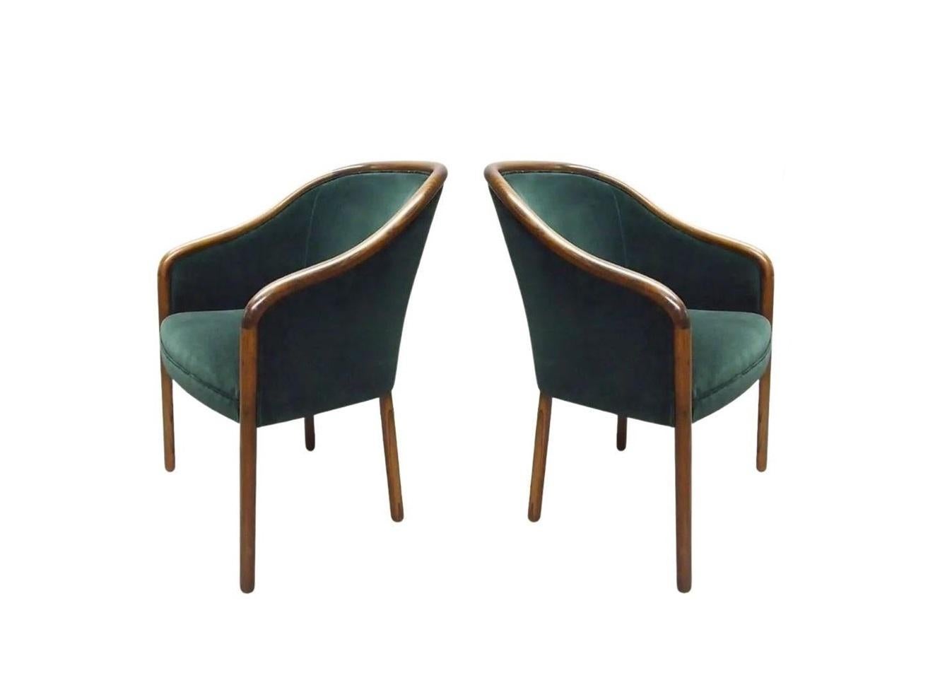 Set of 8 Deep Green Ward Bennett for Brickel Associates Armchairs For Sale 2