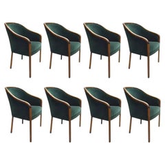 Ensemble de 8 fauteuils vert foncé Ward Bennett pour Brickel Associates