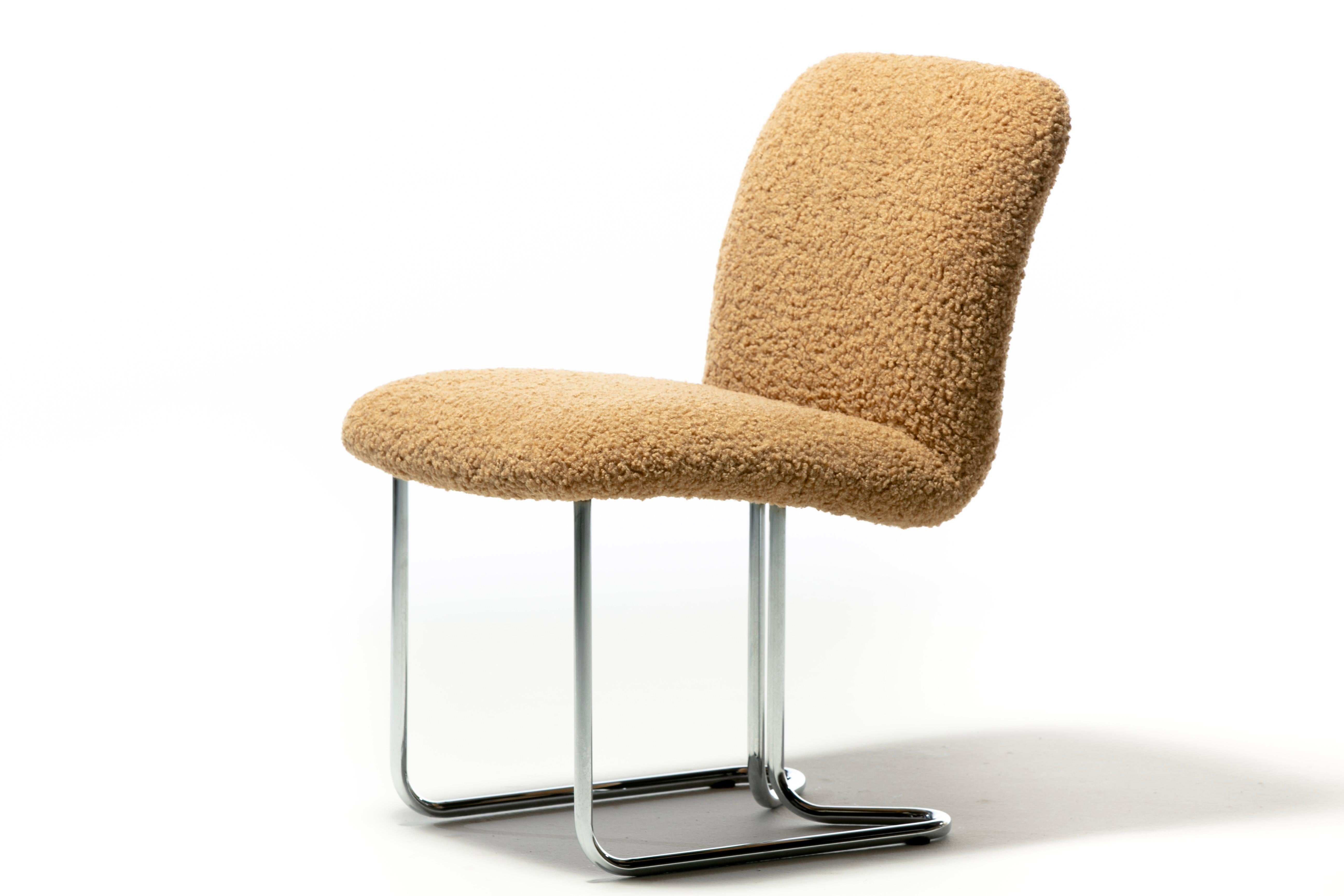 camel boucle chair