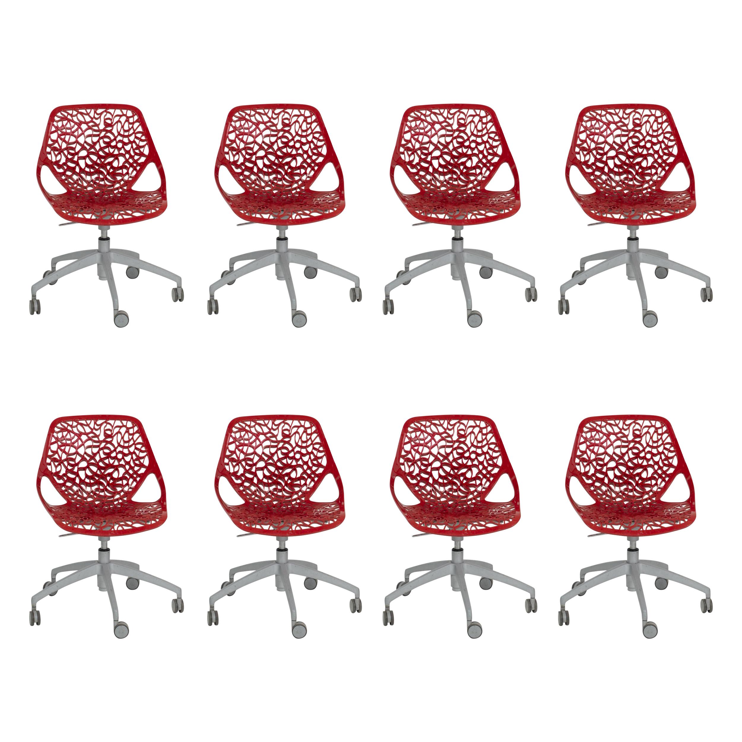 Set of 8 Desk and or Conference Chairs by Marcello Ziliani