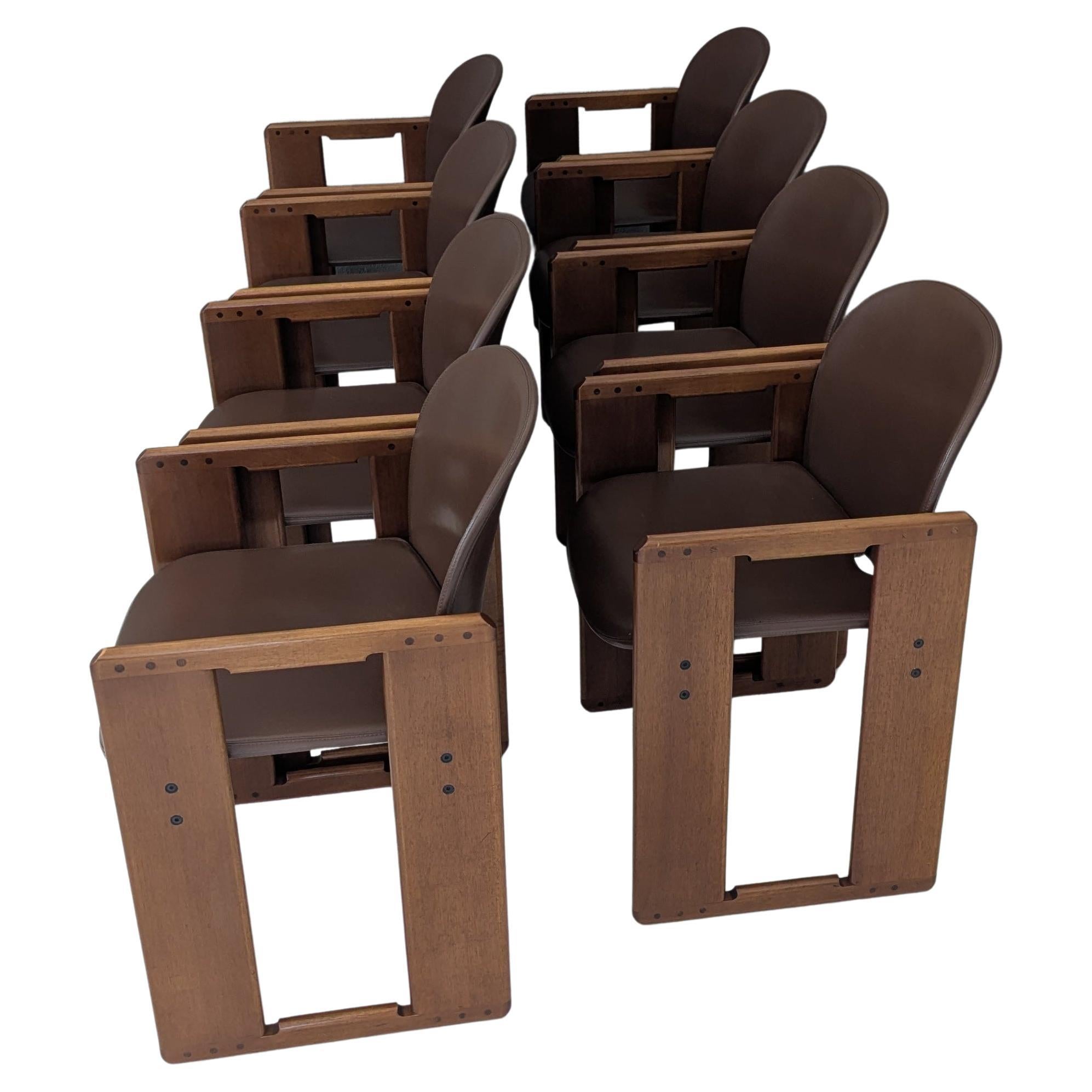 Set of 8 Dialogo Chairs by Afra & Tobia Scarpa for B & B Italia, 1970s