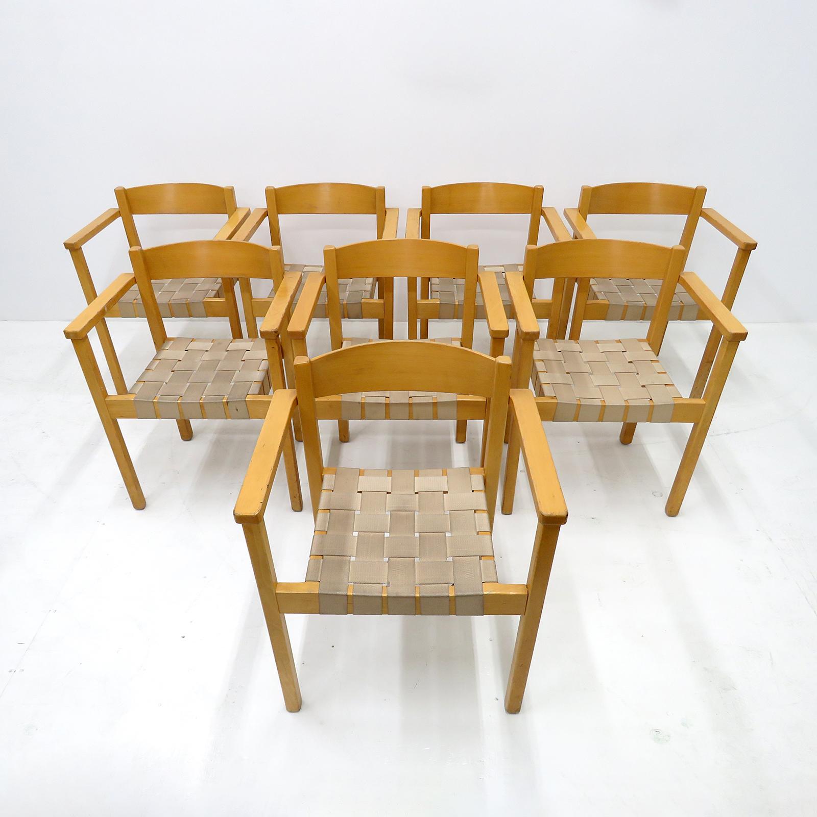 Set of 8 Dining Chairs by Axel Larsson for Balzar Beskow, 1970 For Sale 3
