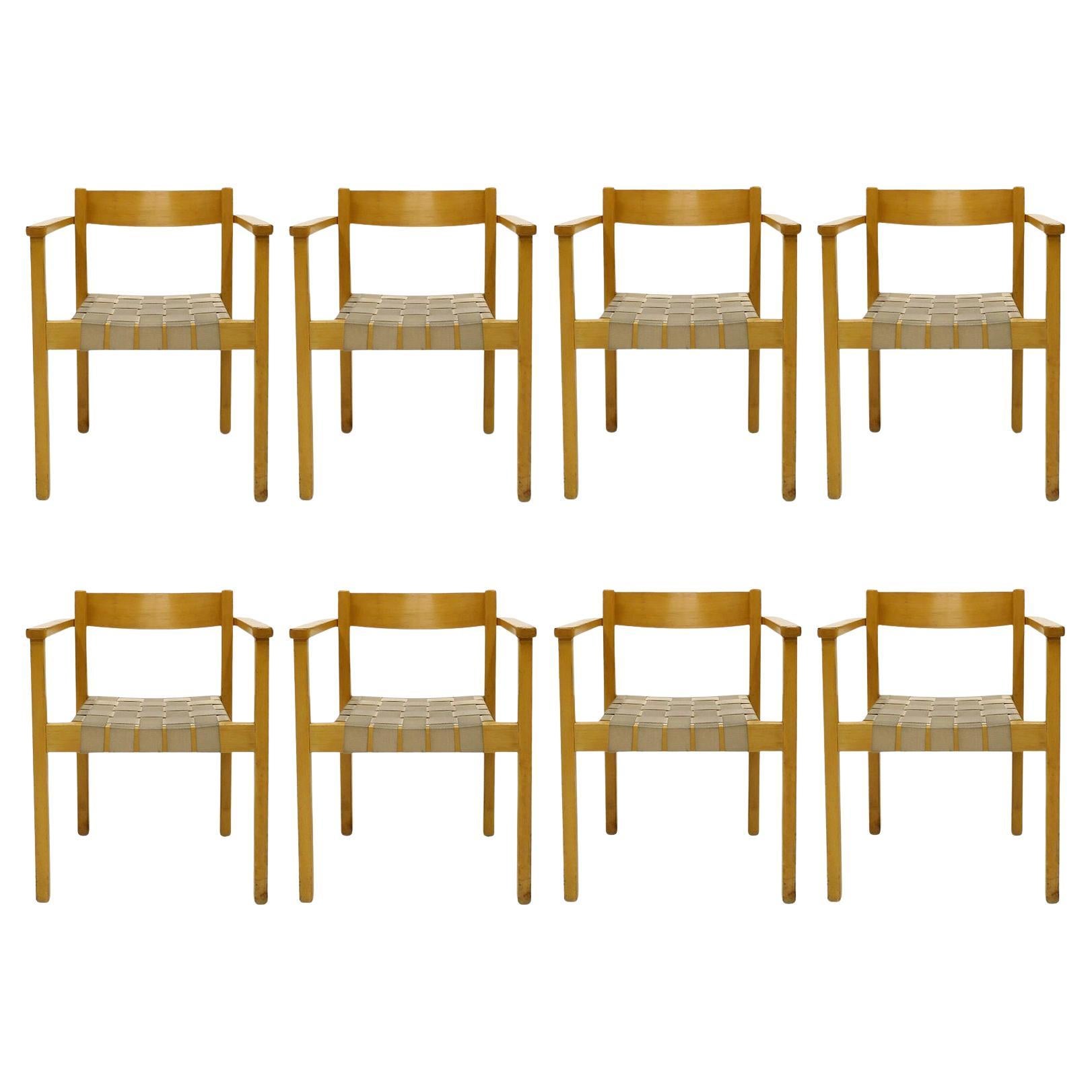 Ensemble de 8 chaises de salle à manger par Axel Larsson pour Balzar Beskow, 1970