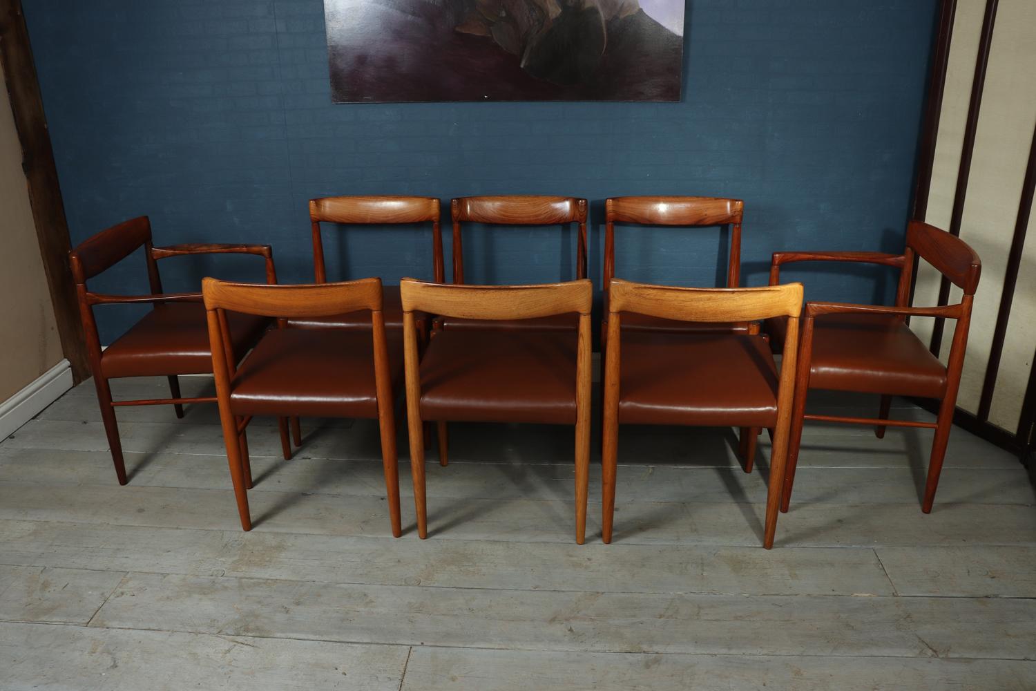 Mid-Century Modern Set of 8 Dining Chairs by Bramin