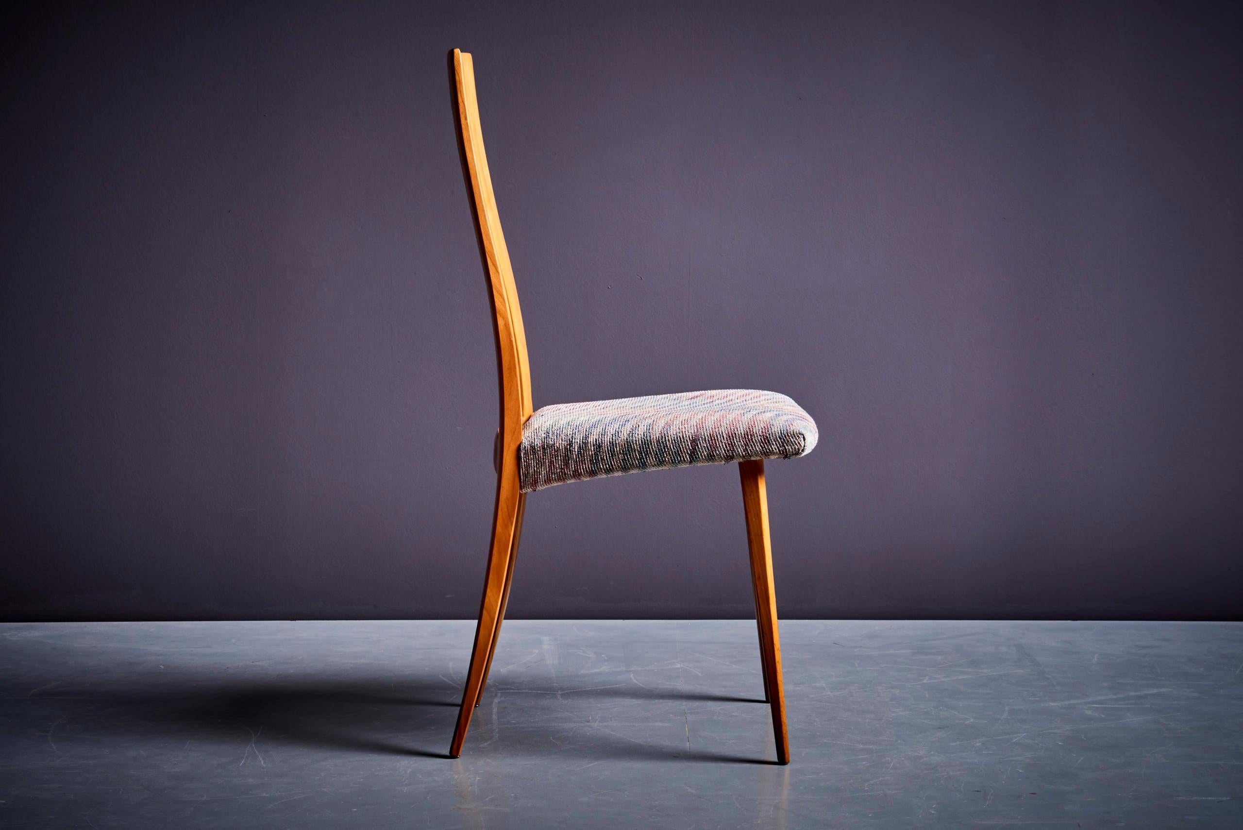 Milieu du XXe siècle Ensemble de 8 chaises de salle à manger Ernst-Martin Dettinger en cerisier en vente