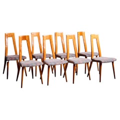 Ensemble de 8 chaises de salle à manger Ernst-Martin Dettinger en cerisier