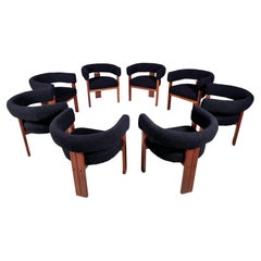 Set of 8 Dining Chairs by Ettore Sotssass for Poltronova, 1960s