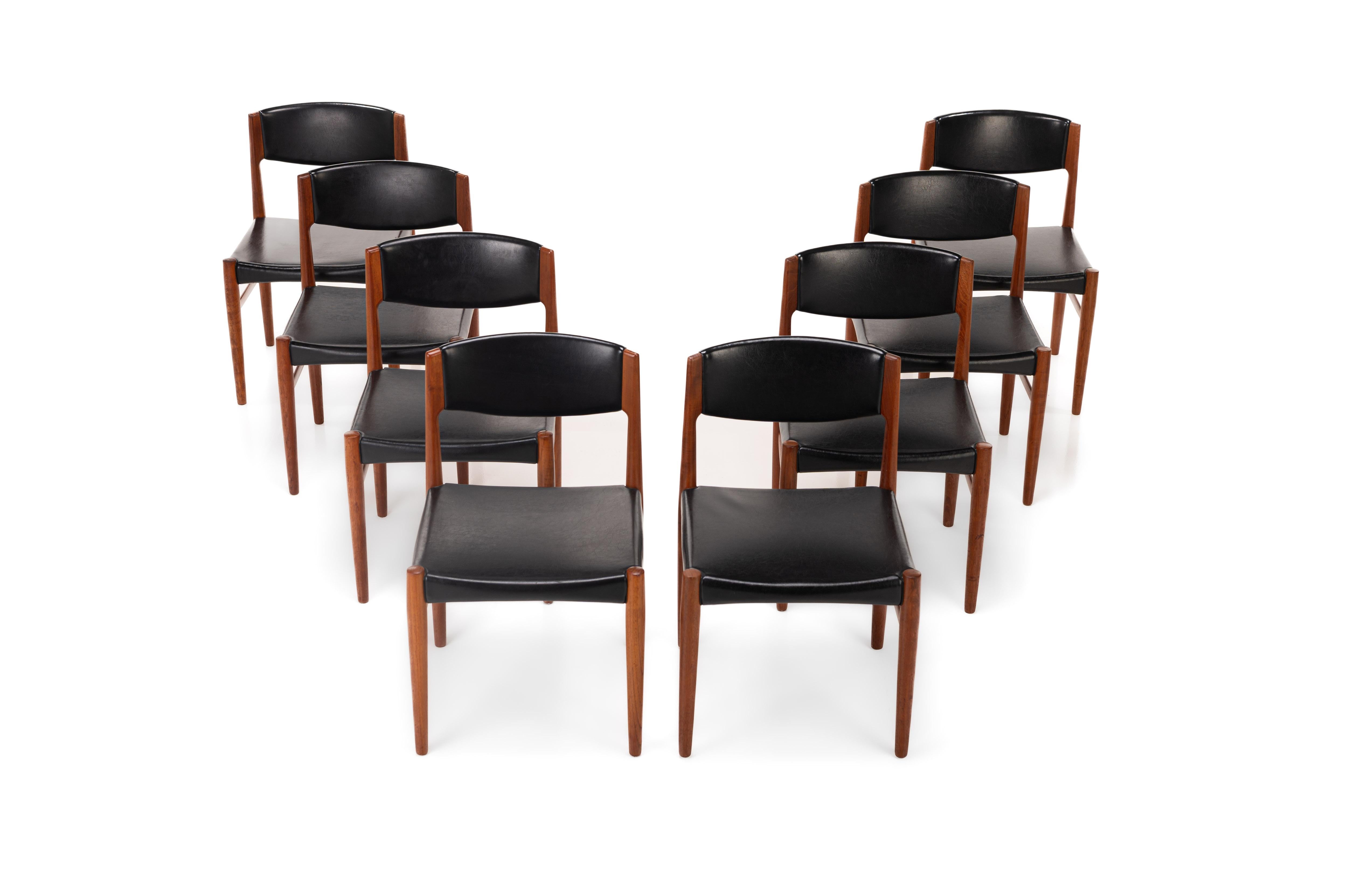 Scandinavian Modern Set of 8 Dining Chairs by Grete Jalk for Glostrup Møbelfabrik, Denmark, 1960s