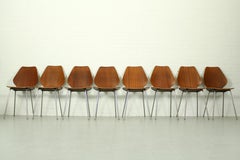 Set of 8 Dining Chairs by Herbert Hirche, Jofy Stalmobler, Denmark, 1950s