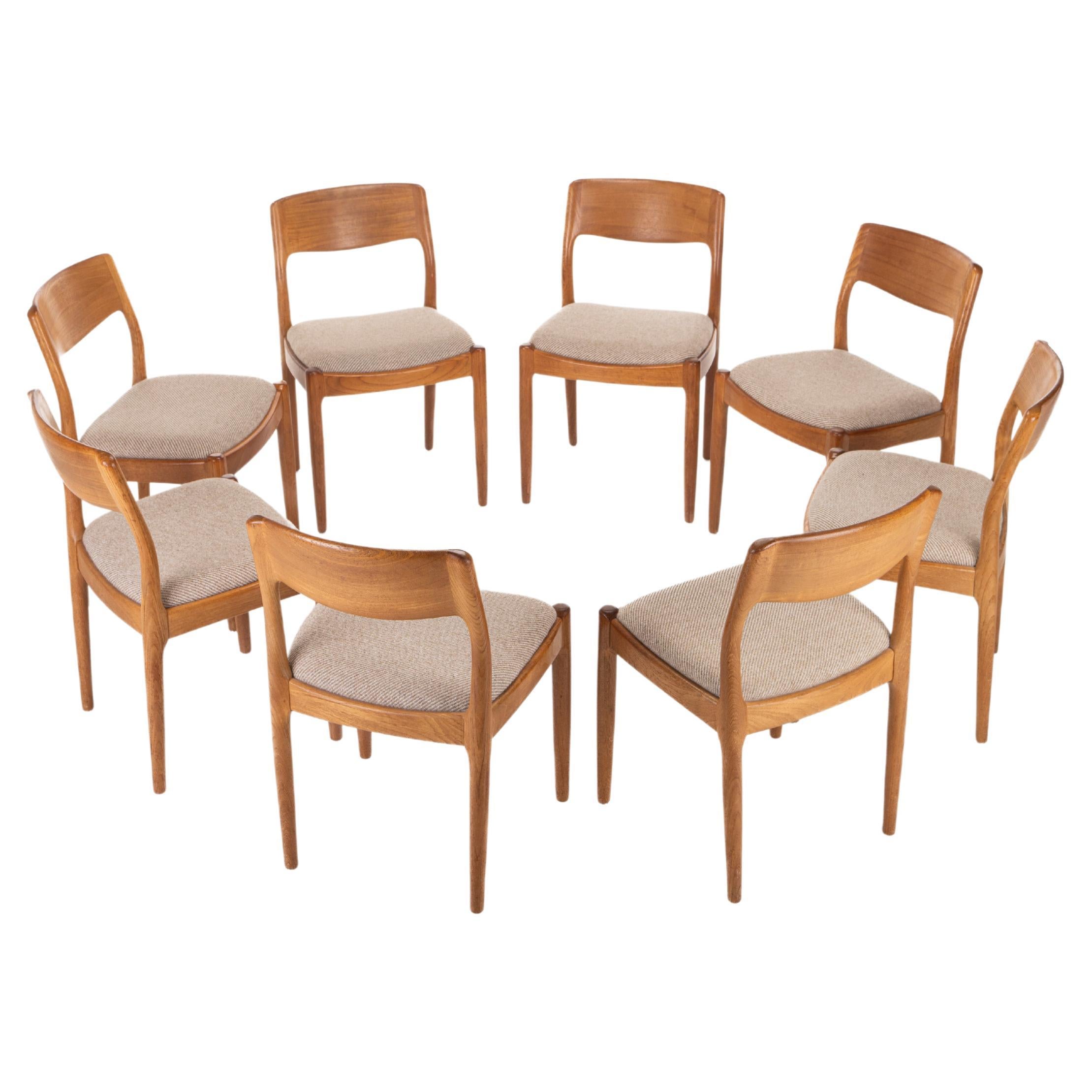Set of 8 dining Chairs by Juul Kristensen for Jk Denmark, 1970s