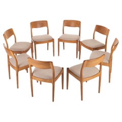 Set of 8 dining Chairs by Juul Kristensen for Jk Denmark, 1970s