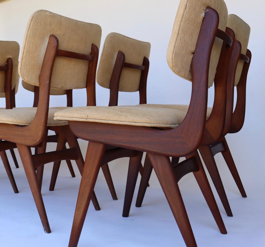 Dutch Set of 8 Dining Chairs by Louis van Teeffelen for Wébé, The Netherlands