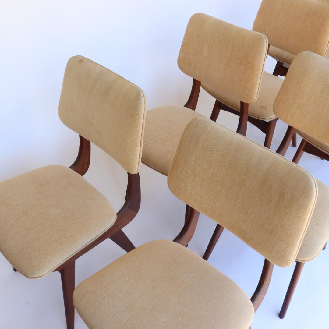 Teak Set of 8 Dining Chairs by Louis van Teeffelen for Wébé, The Netherlands