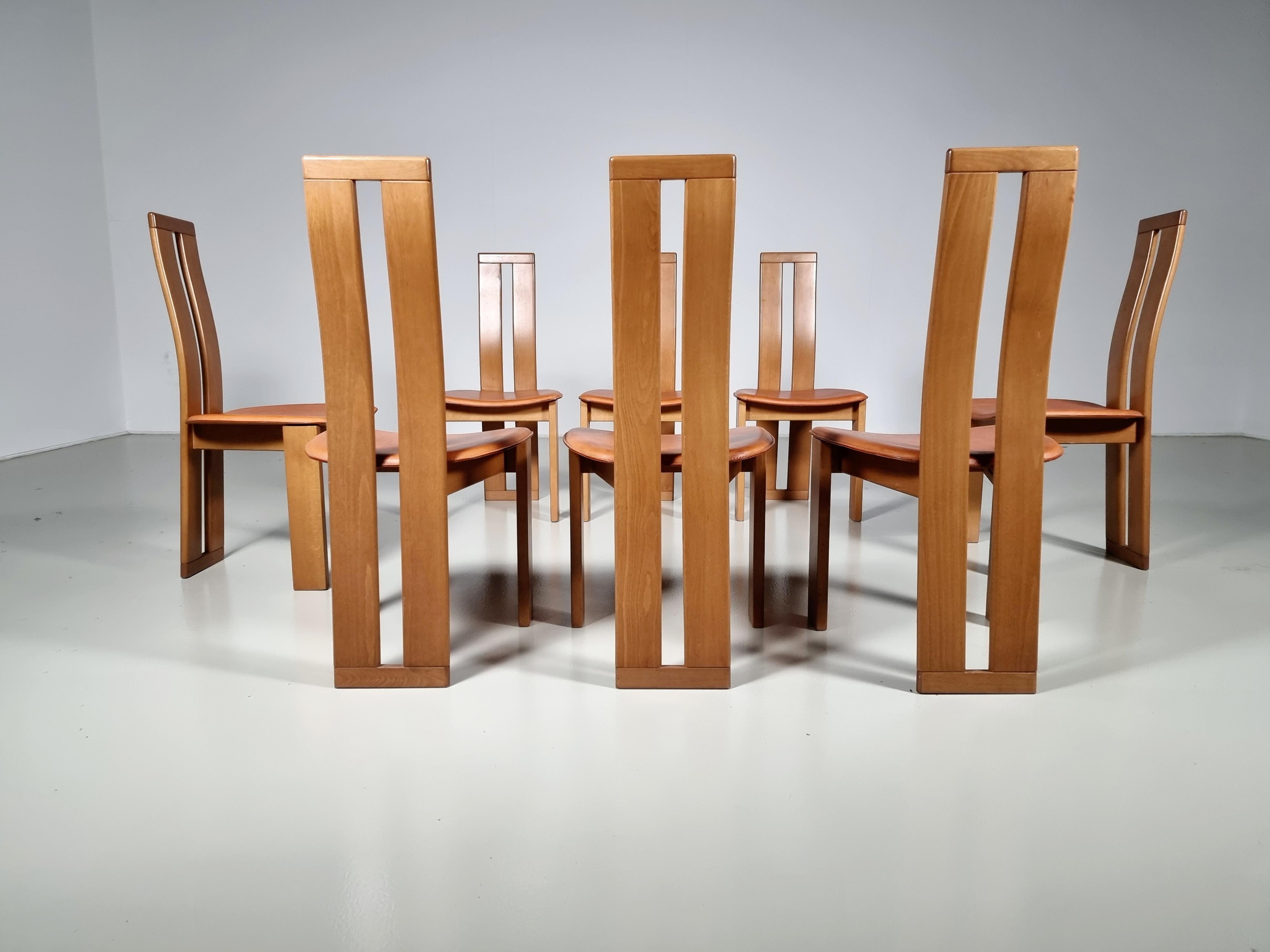 Late 20th Century Set of 8 Dining Chairs by Mario Marenco for Mobil Girgi, Italy, 1970s