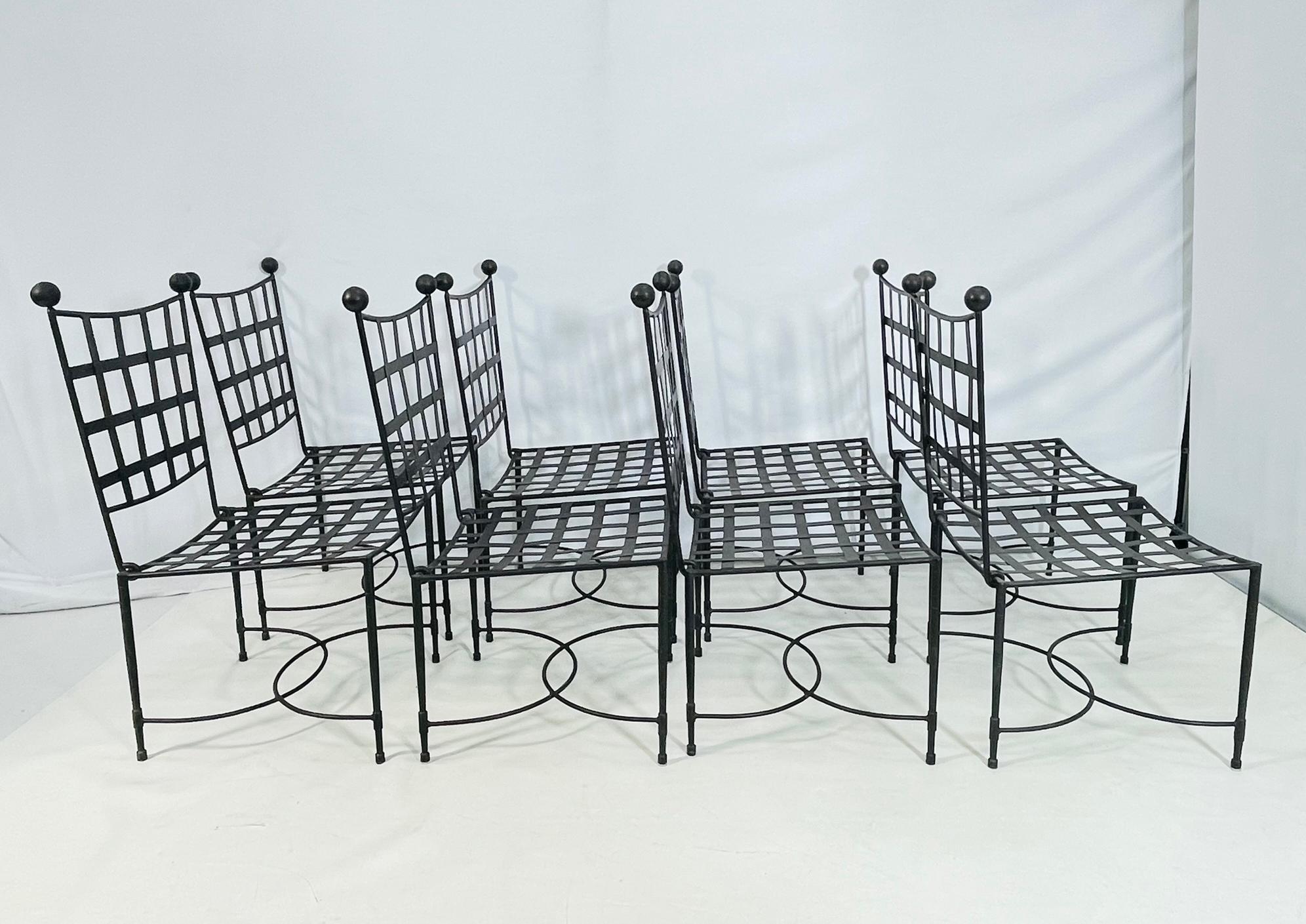 Fatto a mano Set di 8 sedie da pranzo di Mario Papperzini e prodotte da Amalfi, Stati Uniti, 20° C. in vendita