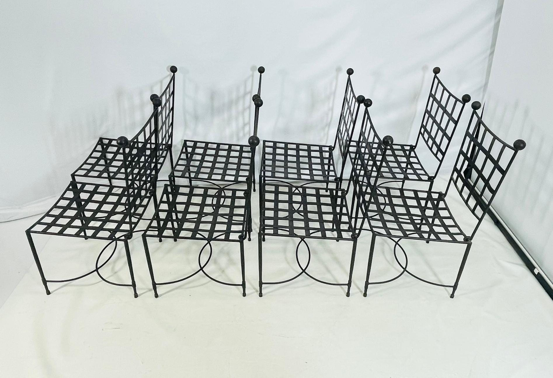 Fine XX secolo Set di 8 sedie da pranzo di Mario Papperzini e prodotte da Amalfi, Stati Uniti, 20° C. in vendita