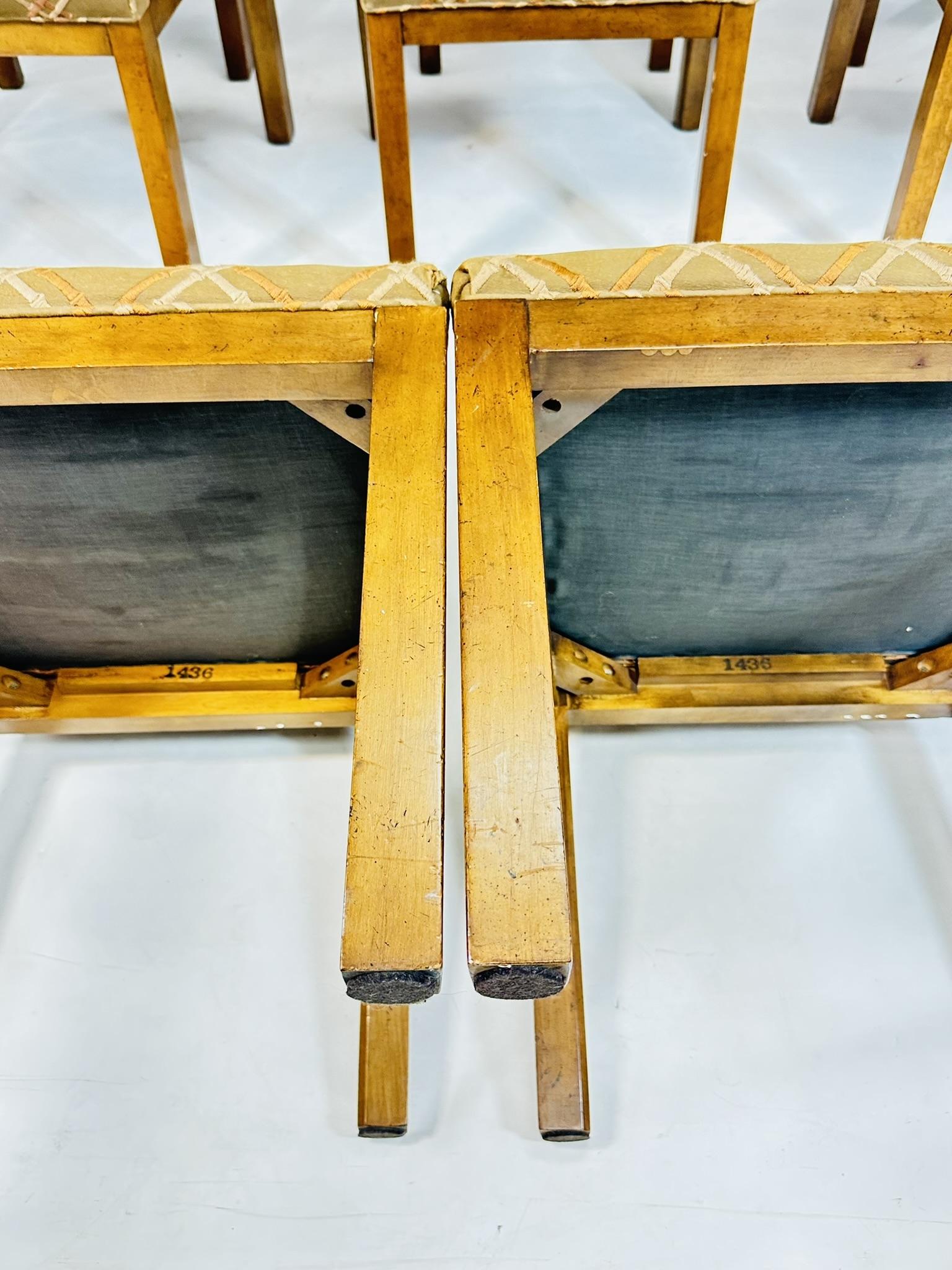 Ensemble de 8 chaises de salle à manger de Michael Taylor pour Baker, collection Far East, USA 195 en vente 7