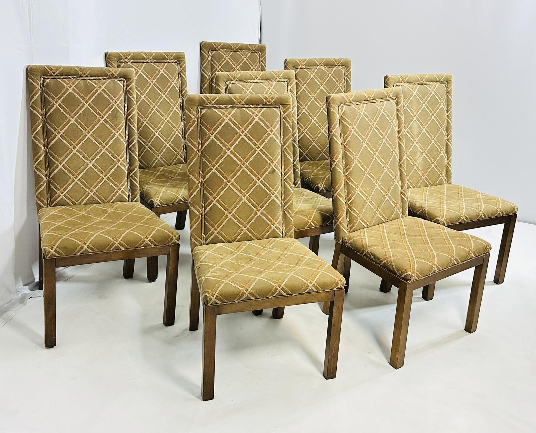 Mid-Century Modern Ensemble de 8 chaises de salle à manger de Michael Taylor pour Baker, collection Far East, USA 195 en vente