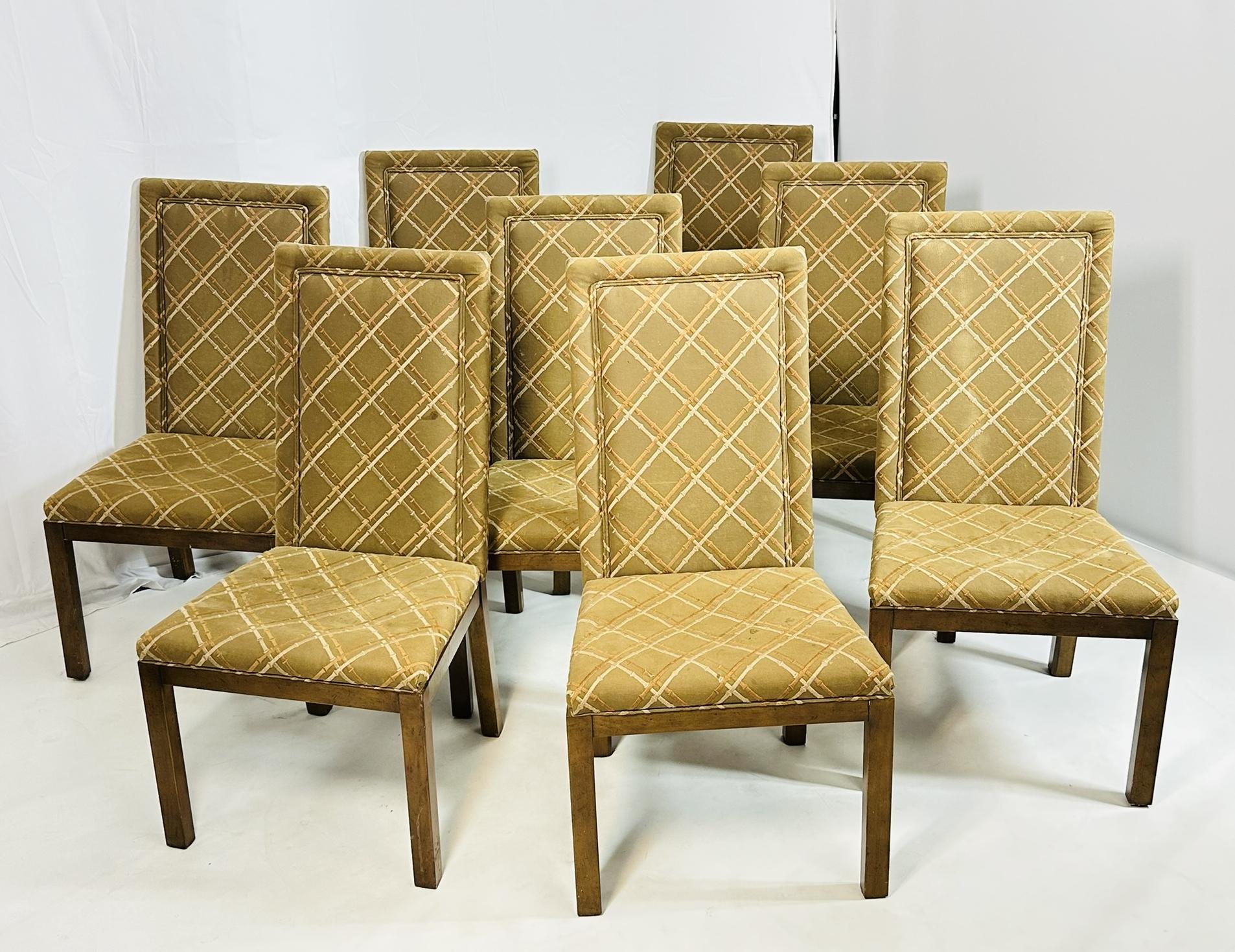Américain Ensemble de 8 chaises de salle à manger de Michael Taylor pour Baker, collection Far East, USA 195 en vente