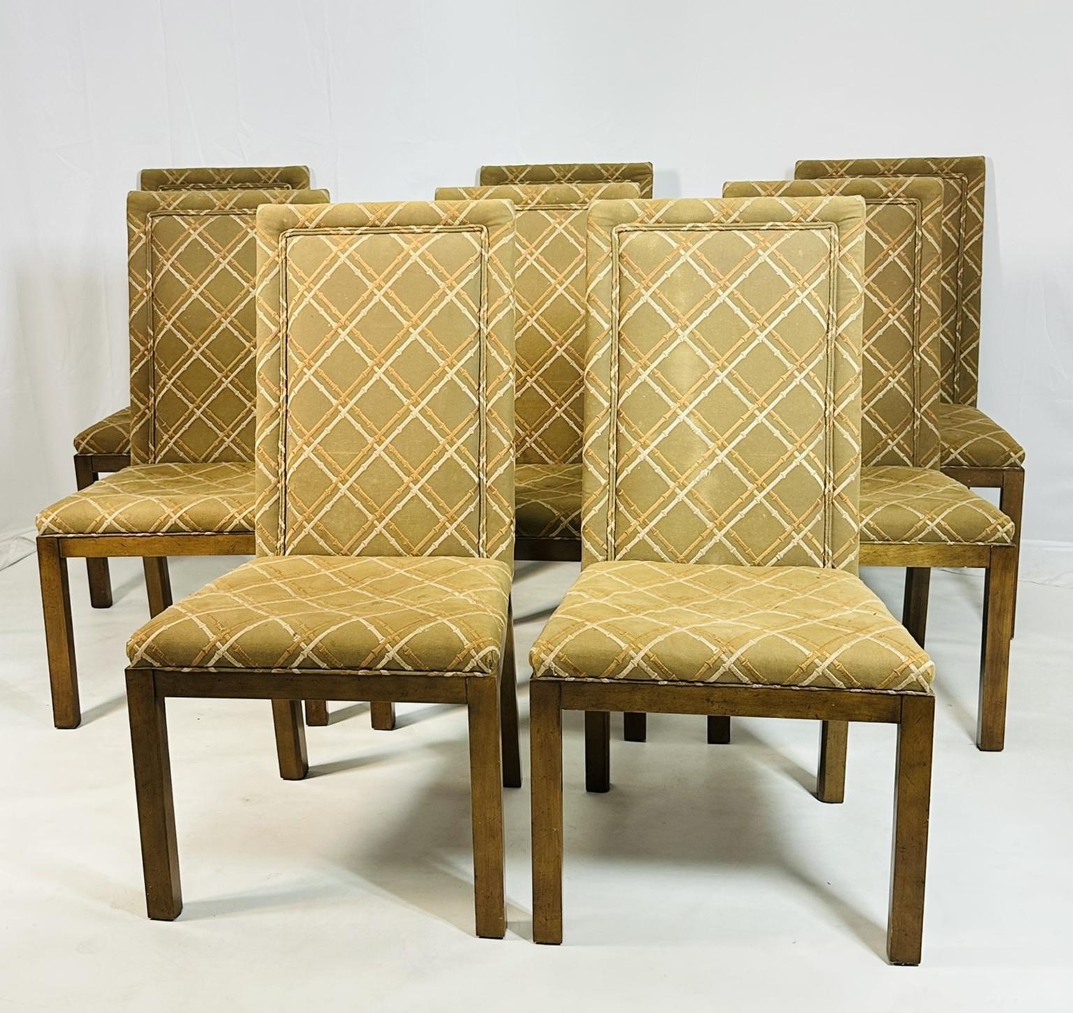 Ensemble de 8 chaises de salle à manger de Michael Taylor pour Baker, collection Far East, USA 195 État moyen - En vente à Los Angeles, CA