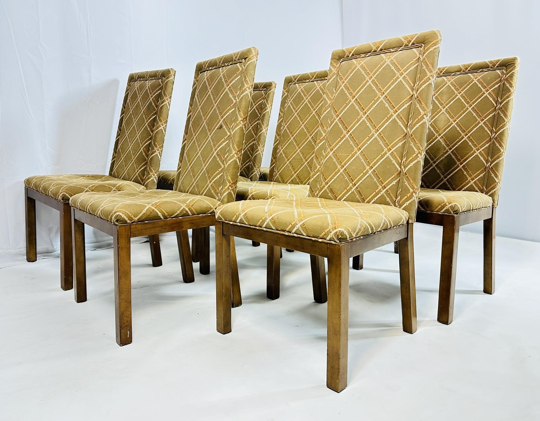 Milieu du XXe siècle Ensemble de 8 chaises de salle à manger de Michael Taylor pour Baker, collection Far East, USA 195 en vente