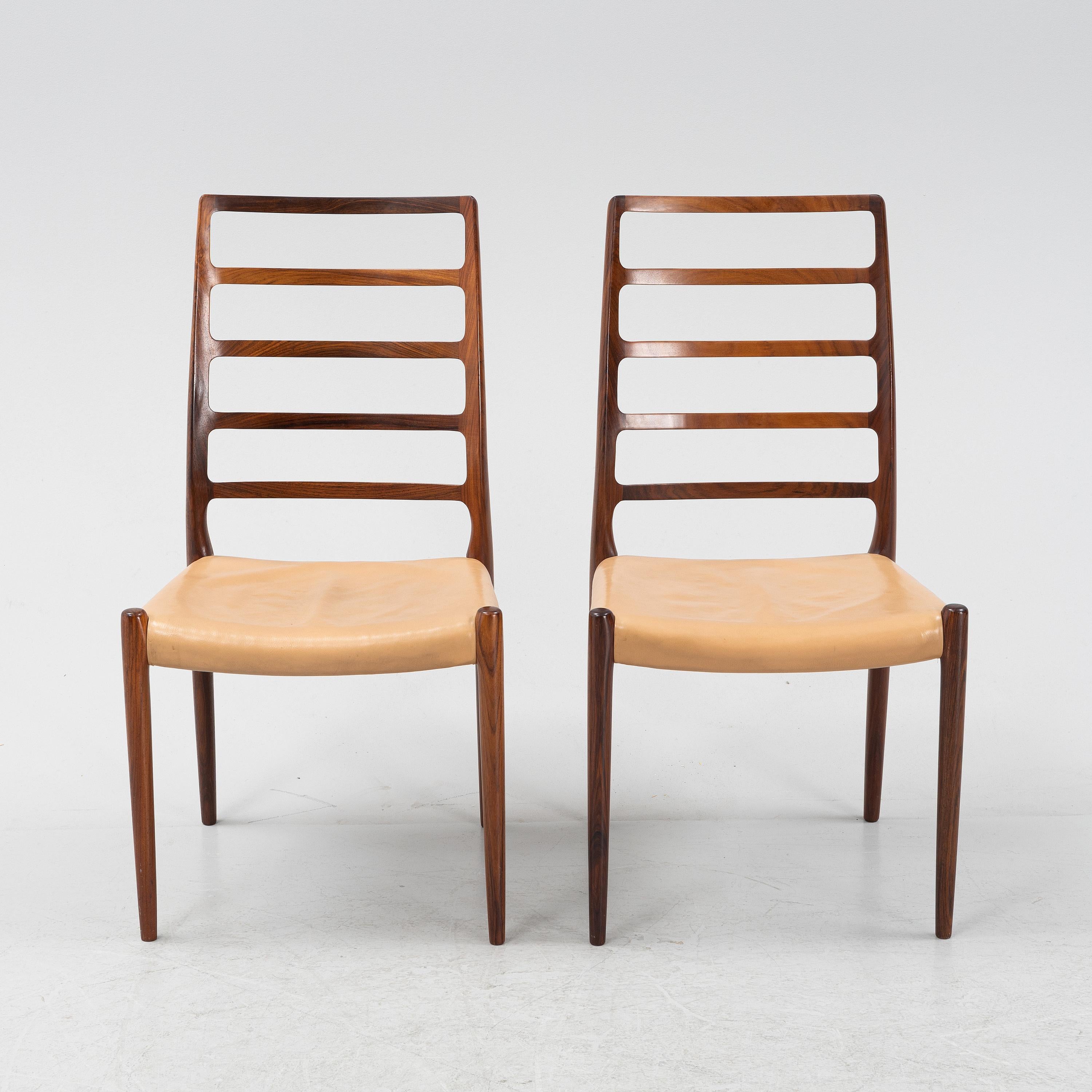 Danish Neils Otto Moller Dining Chairs Mod 82, Set of 8 in Rosewood Denmark 1960 For Sale
