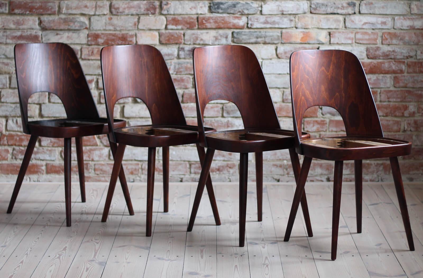 Czech Set of 8 Dining Chairs by Oswald Haerdtl, Kvadrat Customizable Reupholstery