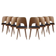 Set of 8 Dining Chairs by Oswald Haerdtl, Reupholstered, Mid Century Modern