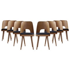 Set of 8 Dining Chairs by Oswald Haerdtl, Reupholstered, Midcentury