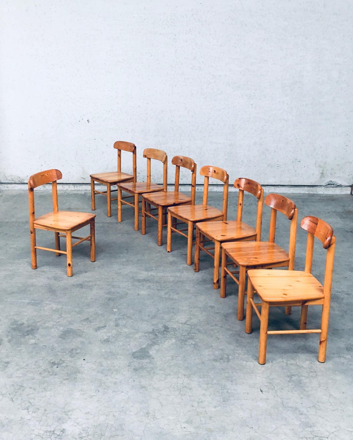 Scandinavian Modern Set of 8 Dining Chairs by Rainer Daumiller for Hirtshals Savvaerk, Sweden 1970's For Sale