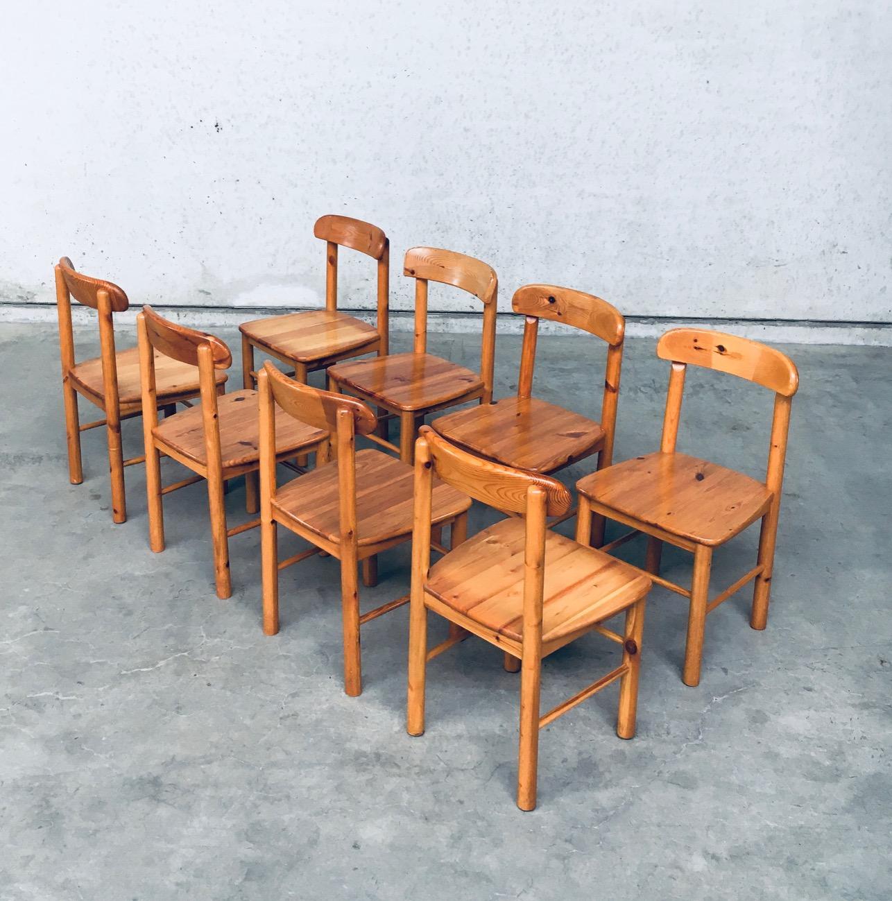 Swedish Set of 8 Dining Chairs by Rainer Daumiller for Hirtshals Savvaerk, Sweden 1970's For Sale