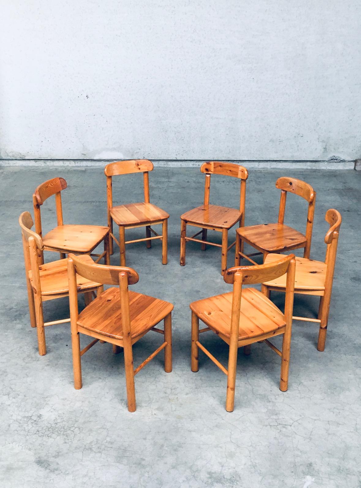 Late 20th Century Set of 8 Dining Chairs by Rainer Daumiller for Hirtshals Savvaerk, Sweden 1970's For Sale