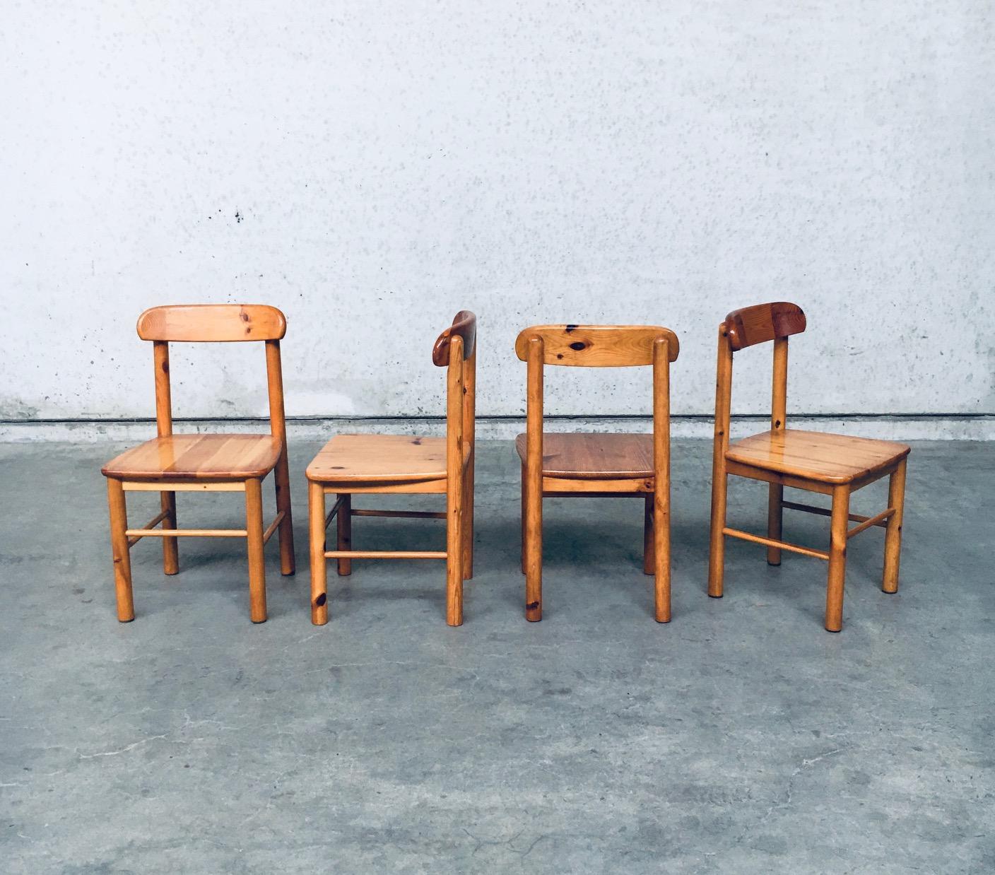 Pine Set of 8 Dining Chairs by Rainer Daumiller for Hirtshals Savvaerk, Sweden 1970's For Sale