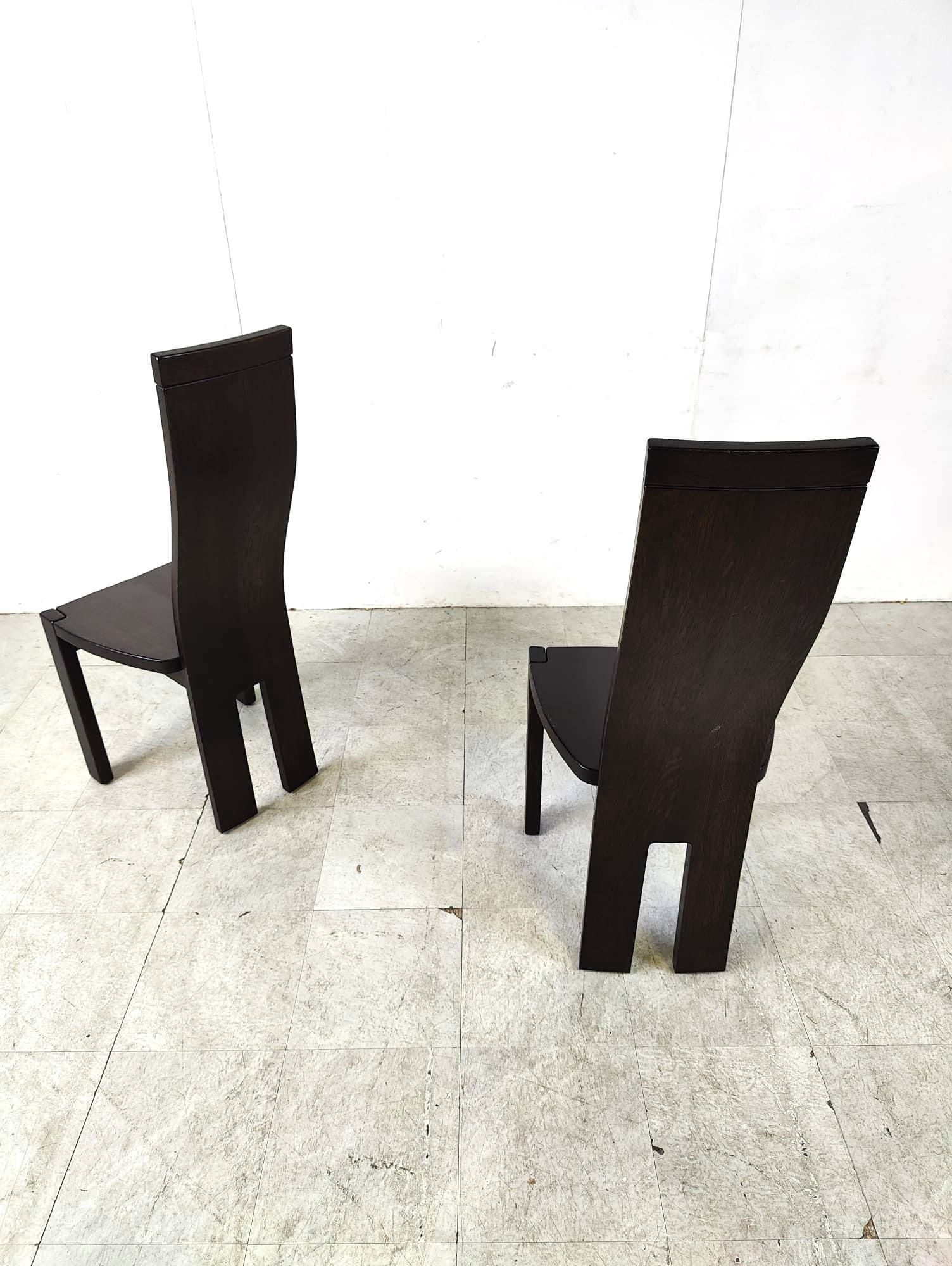 Ensemble de 8 chaises de salle à manger par Rob & Dries van den Berghe, années 1980 Bon état - En vente à HEVERLEE, BE