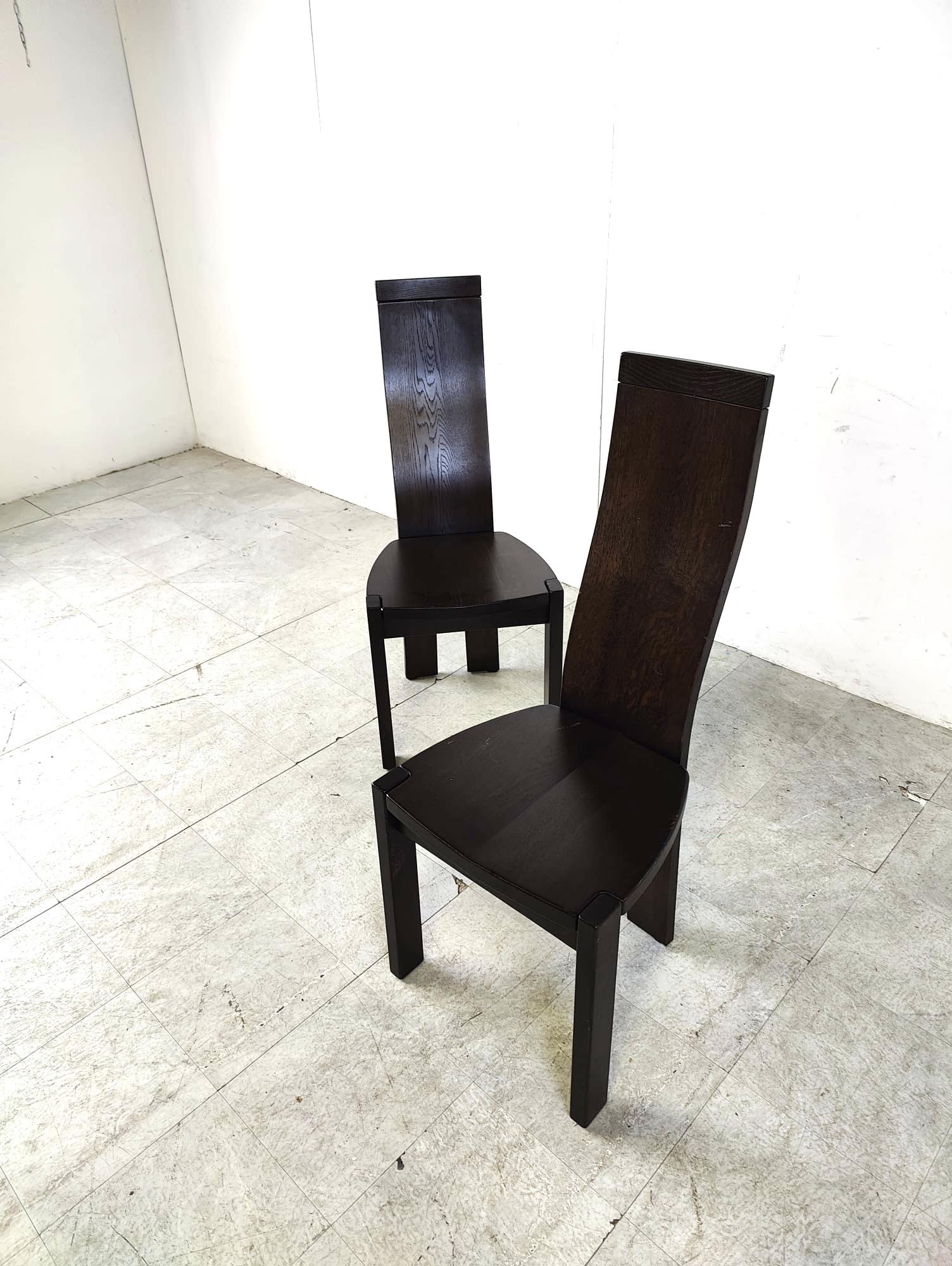 Fin du 20e siècle Ensemble de 8 chaises de salle à manger par Rob & Dries van den Berghe, années 1980 en vente