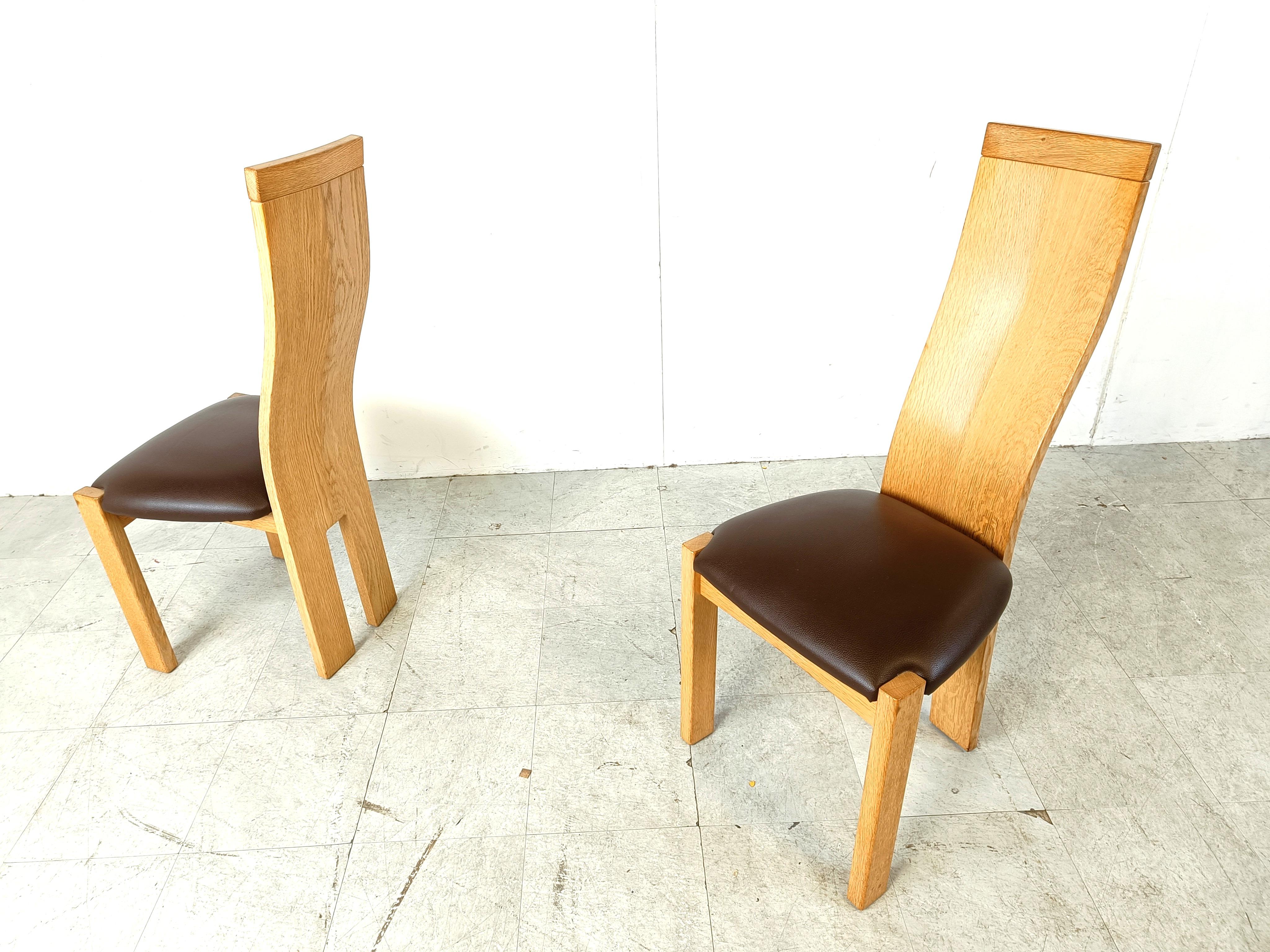 Ensemble de 8 chaises de salle à manger par Rob & Dries van den Berghe, années 1980 en vente 1