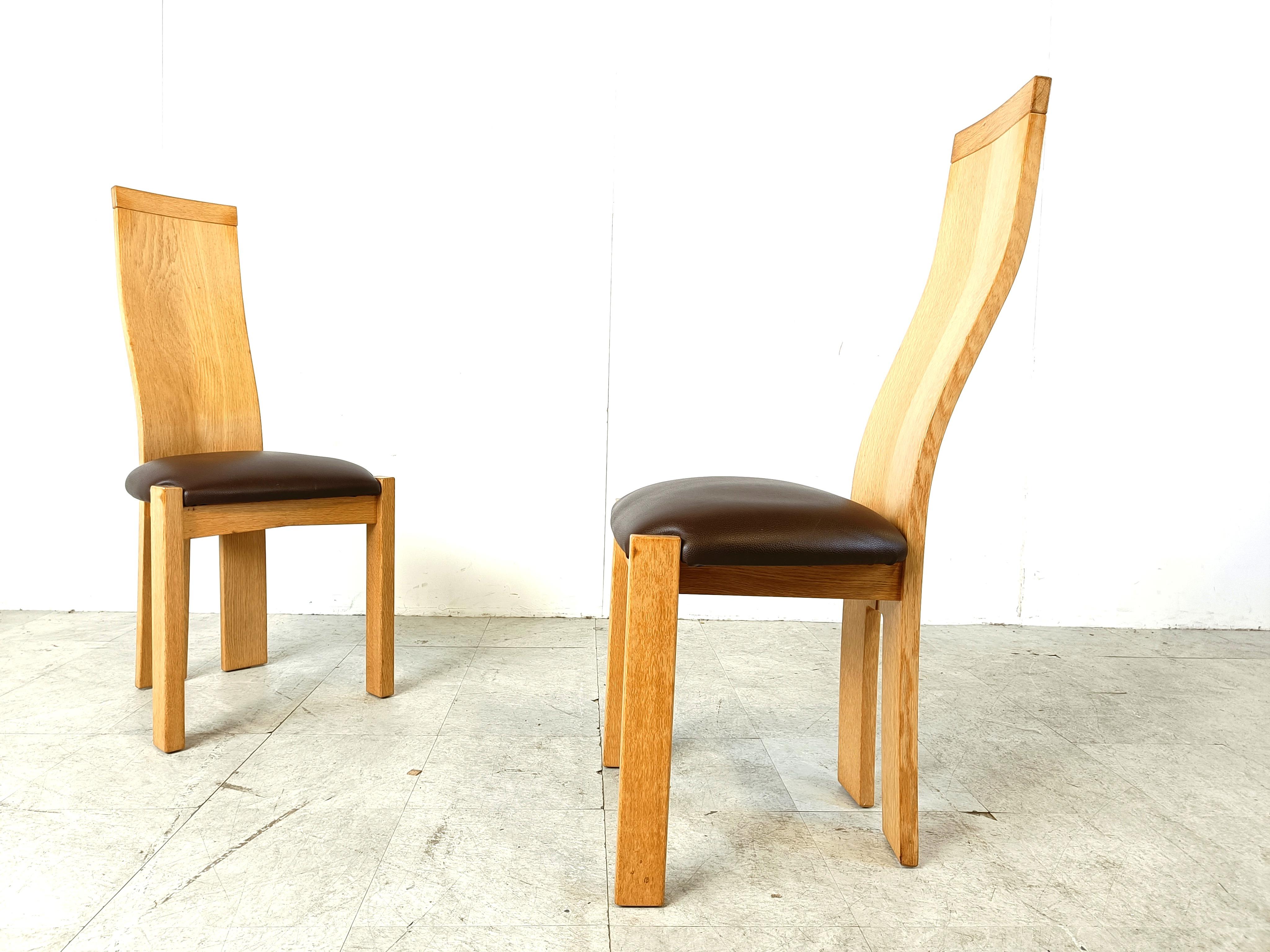 Set of 8 dining chairs by Rob & Dries van den Berghe, 1980s For Sale 2