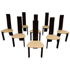 Set of 8 Dining Chairs by Rob & Dries Van den Berghe, 1980s