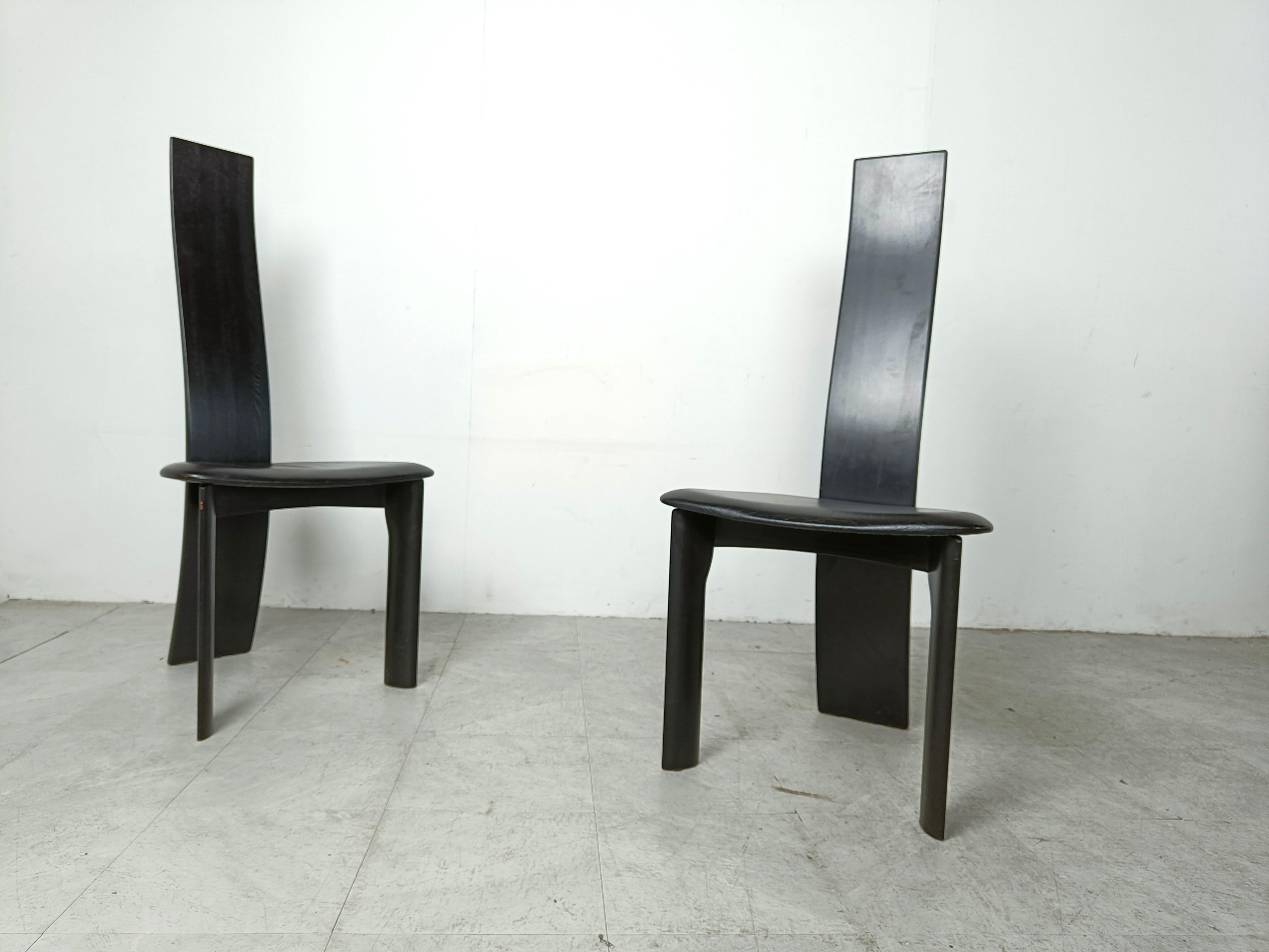 Ensemble de 8 chaises de salle à manger par Rob & DENES van den Berghe, 1980 - ensemble de 8 en vente 2