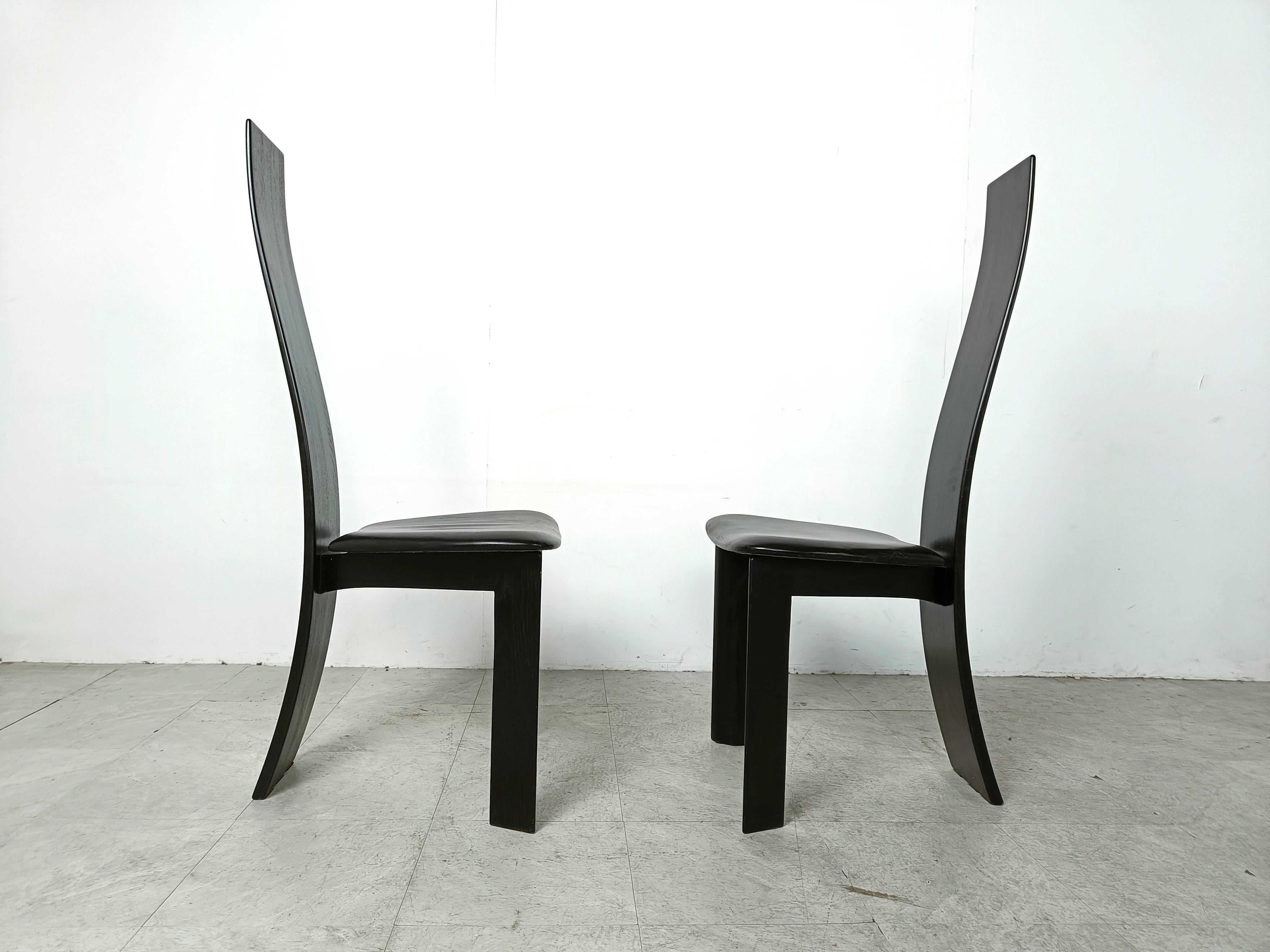 Set of 8 dining chairs by Rob & Dries van den Berghe, 1980s - set of 8 For Sale 4