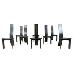 Set of 8 dining chairs by Rob & Dries van den Berghe, 1980s - set of 8