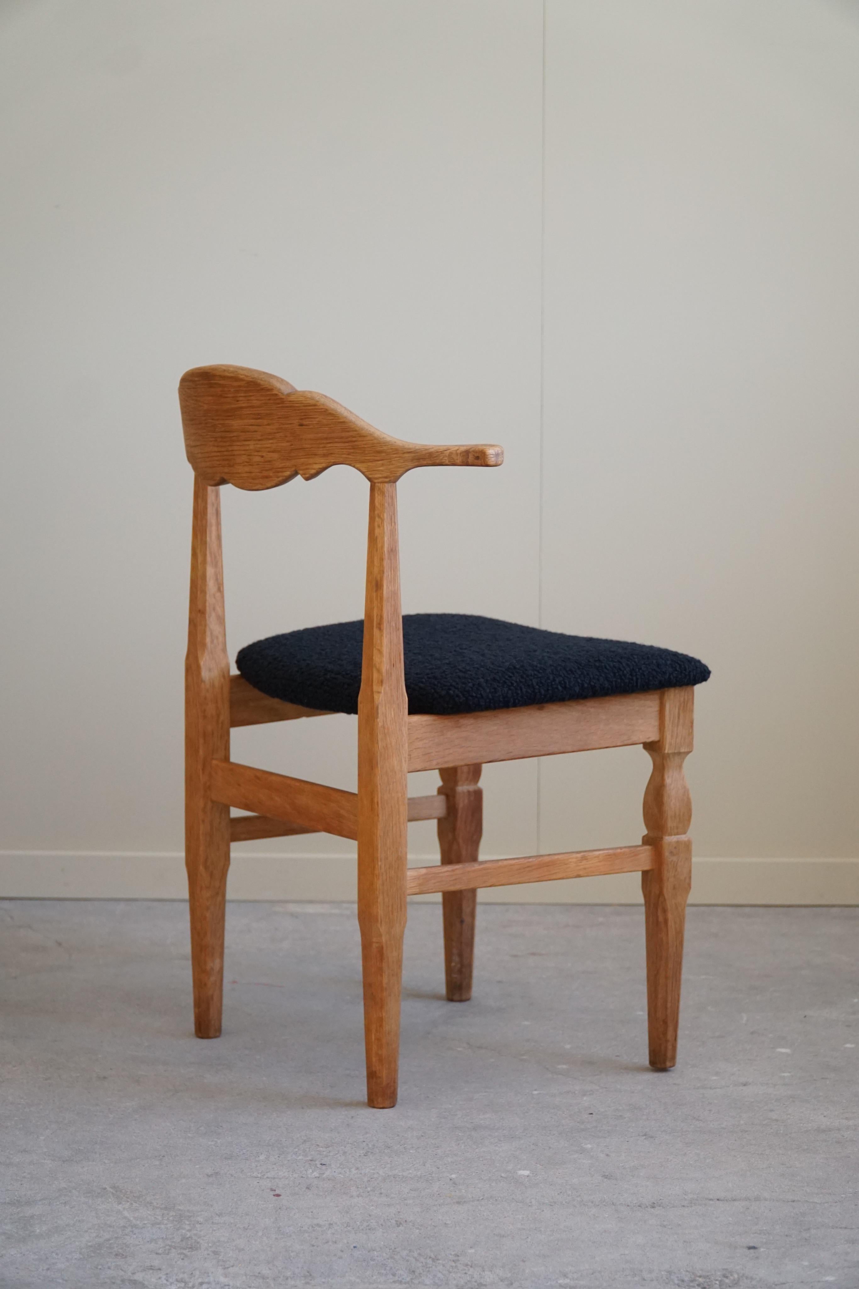 Set of 8 Dining Chairs, Henning Kjærnulf, Reupholstered in Bouclé, 1960s 8